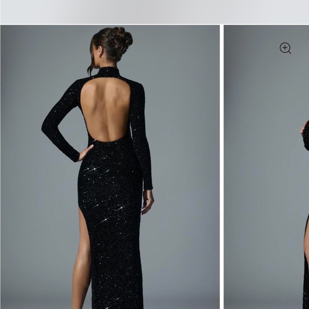 Oh Polly Black Glitter Maxi Dress